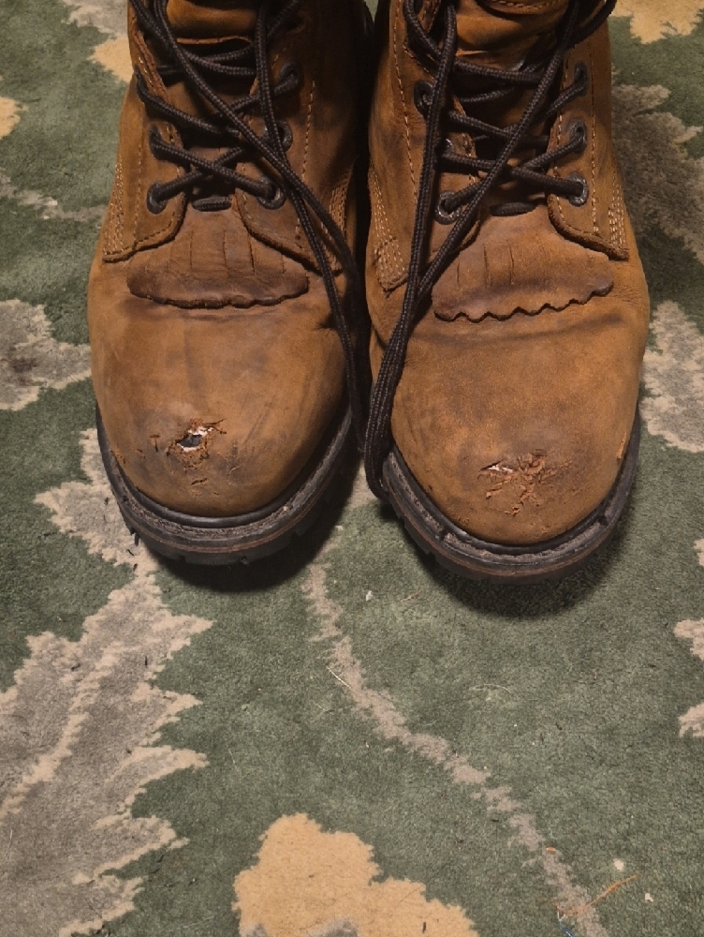 Men's Tan Leather Lace-Up Work Boots - Durable Outdoor Style - Picture 3 of 10